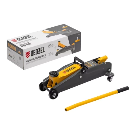 Домкрат гидравлический подкатной Denzel 51230, 2 т, 135-385 мм купить в Нягани