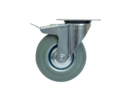 Колесо поворотное серая резина SCB 55 f 125 мм с тормозом 1027214 купить в Нягани