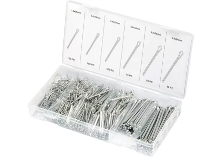 Набор шплинтов S головки х L: 1,6х25, 2,3х25, 2,3х38, 3,1х32, 3,1х50, 4х63 мм 555 предметов СИБРТЕХ 47604 купить в Нягани