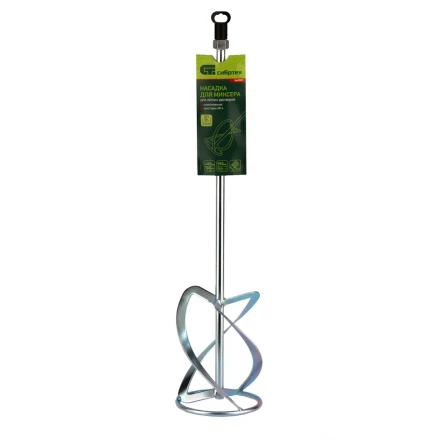 Насадка для миксера, для легких растворов, 140 х 590 мм, оцинкованная, хвостовик резьба М14 Сибртех 848987 купить в Нягани