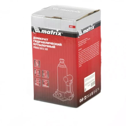 Домкрат гидравлический бутылочный 5 т h подъема 197-382 мм Matrix 50764 купить в Нягани