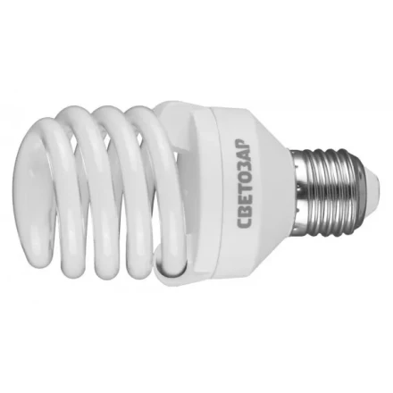 Энергосберегающая лампа СВЕТОЗАР &quot;КОМПАКТ&quot; спираль,цоколь E27(стандарт),Т2,яркий белый свет(4000 К),10000час,20Вт(100) 44454-20_z01 купить в Нягани