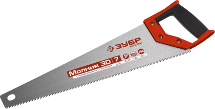 Ножовка универсальная (пила) ЗУБР МОЛНИЯ-3D 450 мм, 7TPI, 3D зуб, точный рез вдоль и поперек волокон, для средних заготовок из всех видов материалов 15077-45 купить в Нягани