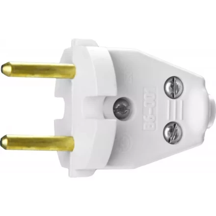 Вилка СИБИН электрическая, разборная, 6А/220В, белая 55152-W купить в Нягани