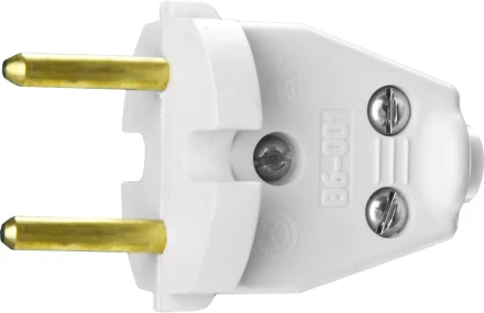 Вилка СИБИН электрическая, разборная, 6А/220В, белая 55152-W купить в Нягани