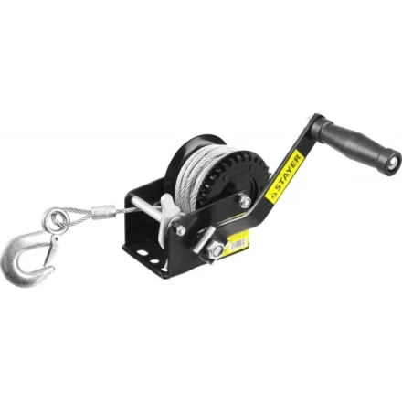 Лебедка ручная барабанная STAYER &quot;MASTER&quot;, тяговая, тросовая, 0,45т, 8м 43112-0.5 купить в Нягани
