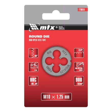 Плашка Matrix М10 х 1.25 мм, Р6М5, 770919 купить в Нягани