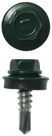 Саморезы ЗУБР &quot;ПРОФЕССИОНАЛ&quot; окраш., RAL 6005 зелен. насыщен., для крепл. кров. матер. к металл. констр., 5.5x19мм, 2500шт 4-300310-55-019-6005 купить в Нягани