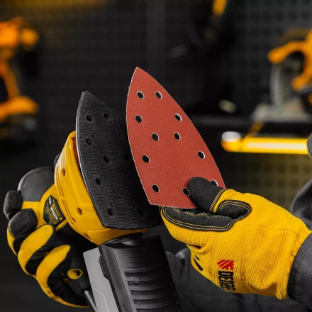 Треугольник абразивный на ворc. подложке под &quot;липучку&quot;, перф., P 180, 150х150х100 мм, 5 шт. Denzel 738647 купить в Нягани