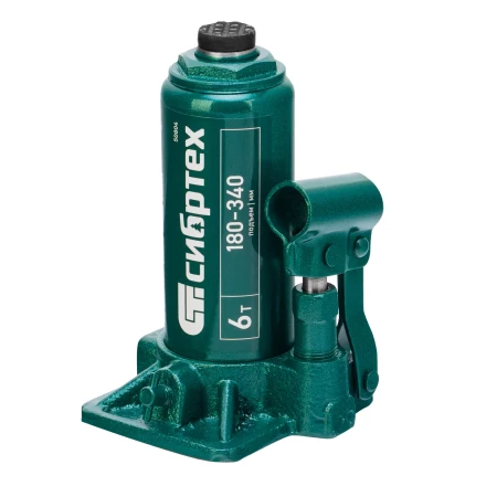 Домкрат гидравлический бутылочный Сибртех 50804, 6 т, 180-340 мм купить в Нягани