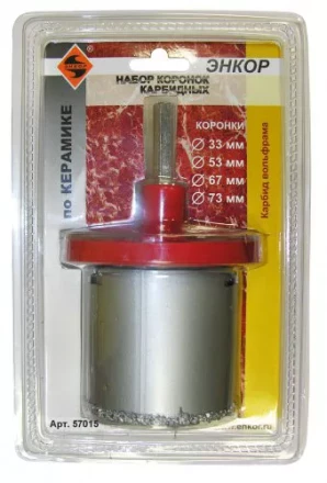 Набор коронок карбидных по керамике 6 предметов Энкор 57015 купить в Нягани