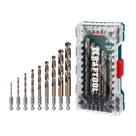 Набор сверл по металлу, хвостовик НЕХ-1/4, сталь М35-Со5% 29652-H10 купить в Нягани