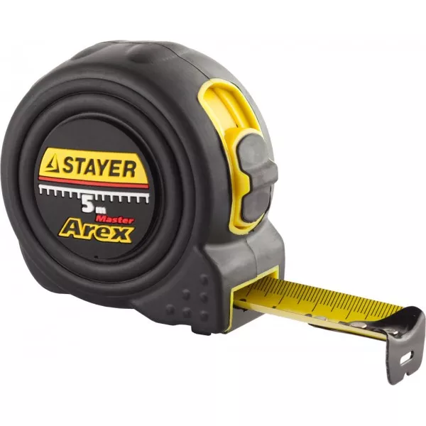 Рулетка STAYER "PROFI" "AREX", двухкомпонентный противоударный корпус, упрочненное полотно, 5м/19мм 3410-05_z01 купить в Нягани