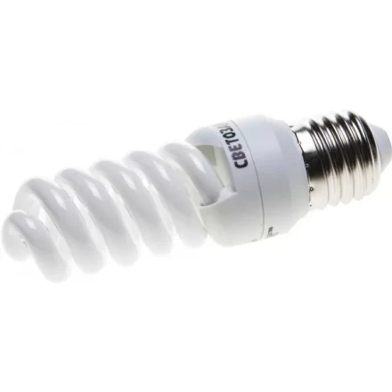 Энергосберегающая лампа СВЕТОЗАР &quot;КОМПАКТ&quot; спираль,цоколь E27(стандарт),Т2,яркий белый свет(4000 К),10000час,12Вт(60) 44454-12_z01 купить в Нягани
