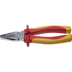 Плоскогубцы ЗУБР "ПРОФЕССИОНАЛ" "ПРОФИЭЛЕКТРИК", диэлектрические комбинированные, двухкомп рукоятка,  до ~1000В, 200мм 22145-1-20