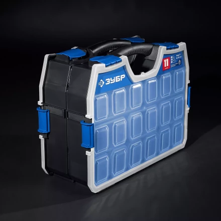 ЗУБР АМУР-11, 462 х 365 х 92 мм, Пластиковый органайзер со съемными лотками (38042-11) купить в Нягани