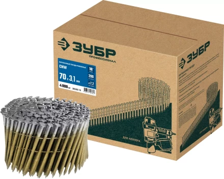 ЗУБР CNW 70 х 3.1 мм, барабанные гвозди рифленые, 4800 шт (305382-70) купить в Нягани