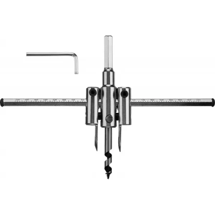 Сверло ЗУБР &quot;МАСТЕР&quot; регулируемое по дереву, двухрезцовое &quot;Балеринка&quot;, d=40-200мм, 1-30мм, в блистере 29440-200 купить в Нягани