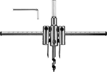 Сверло ЗУБР &quot;МАСТЕР&quot; регулируемое по дереву, двухрезцовое &quot;Балеринка&quot;, d=40-200мм, 1-30мм, в блистере 29440-200 купить в Нягани