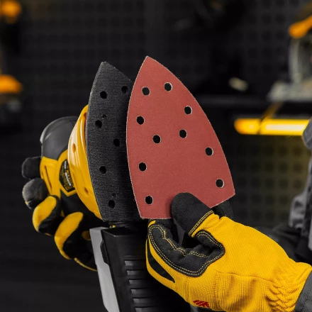 Треугольник абразивный на ворc. подложке под &quot;липучку&quot;, перф., P 240, 150х150х100 мм, 5 шт. Denzel 738667 купить в Нягани