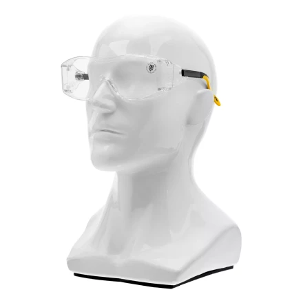 Очки защитные открытые Denzel 89201, поликарбонатные, увеличенная прозрачная линза,  регулируемые дужки купить в Нягани