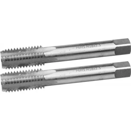 Метчики ЗУБР &quot;ЭКСПЕРТ&quot; машинно-ручные, комплектные для нарезания метрической резьбы в сквозных отверстиях, М18х2,5, 2шт 4-28007-18-2.5-H2 купить в Нягани