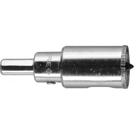 Коронка ЗУБР алмазная в сборе по кафелю, керамике с центрирующим сверлом и имбусовым ключом, зерно 60, 22мм 29850-22 купить в Нягани