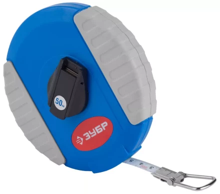 Мерная лента ЗУБР &quot;ЭКСПЕРТ&quot;, стальное полотно с нейлоновым покрытием, двухкомпонентный ударопрочный корпус, 50м 34165-50_z01 купить в Нягани