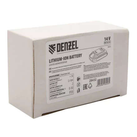 Батарея аккумуляторная Denzel IB-14-2.0, Li-Ion, 14 В, 2.0 А/ч 28432 купить в Нягани