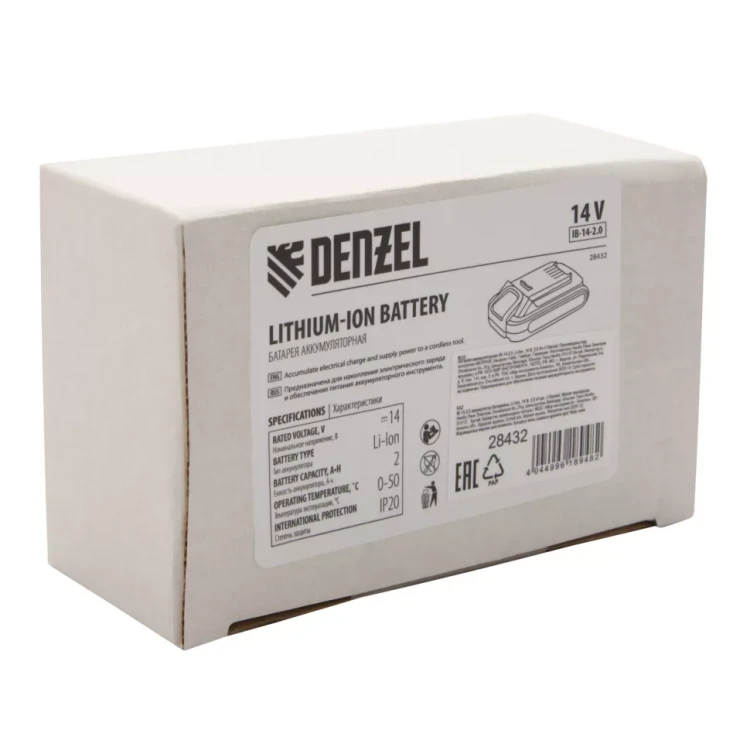 Батарея аккумуляторная Denzel IB-14-2.0, Li-Ion, 14 В, 2.0 А/ч 28432 купить в Нягани