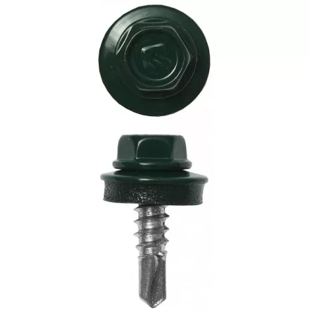 Саморезы ЗУБР &quot;ПРОФЕССИОНАЛ&quot; окраш., RAL 6005 зелен. насыщен., для крепл. кров. матер. к металл. констр., 5.5x25мм, 1800шт 4-300310-55-025-6005 купить в Нягани