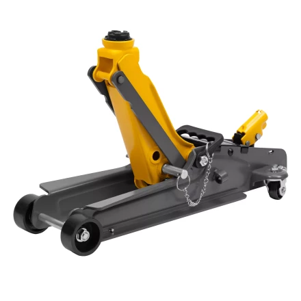 Домкрат гидравлический подкатной с фиксатором Denzel 51233, 2,5 т,  85-385 мм, в пласт. кейсе купить в Нягани