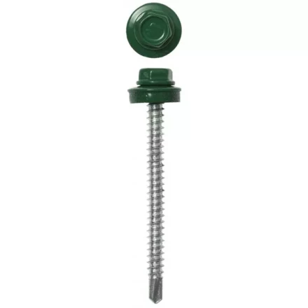 Саморезы ЗУБР &quot;ПРОФЕССИОНАЛ&quot; окраш., RAL 6002 зелен. лист, для крепл. кров. матер. к дерев. обреш., 4.8х50мм, 1200шт 4-300310-48-050-6002 купить в Нягани