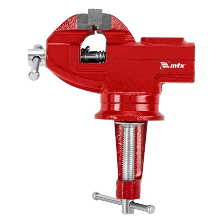 Тиски слесарные MTX 50 мм настольные поворотные c наковальней 18675 купить в Нягани