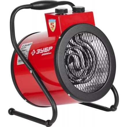 Пушка ЗУБР &quot;МАСТЕР&quot; &quot;круглая&quot; тепловая электрическая, гладкий нерж ТЭН, 2/1 кВт, 220В ЗТП-2000_М2 купить в Нягани