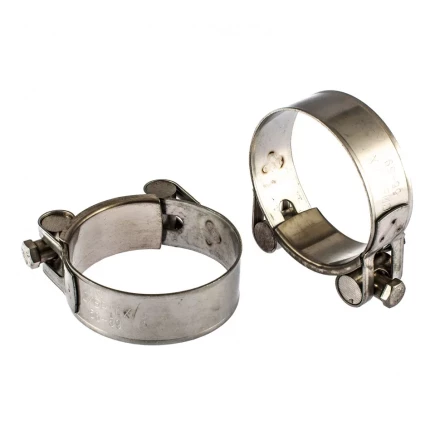 Хомуты металлические силовые 56-59 мм ширина 22 мм шарнирный W4 2 шт Сибртех 475433 купить в Нягани
