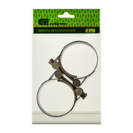 Хомуты металлические силовые 56-59 мм ширина 22 мм шарнирный W4 2 шт Сибртех 475433 купить в Нягани