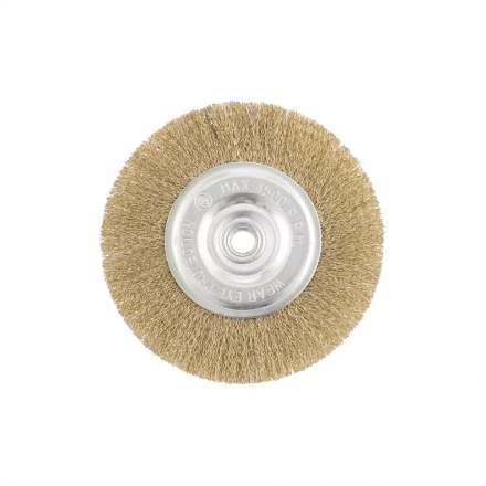 Щетка для УШМ 150 мм М14 плоская латунированная витая проволока MATRIX 74652 купить в Нягани