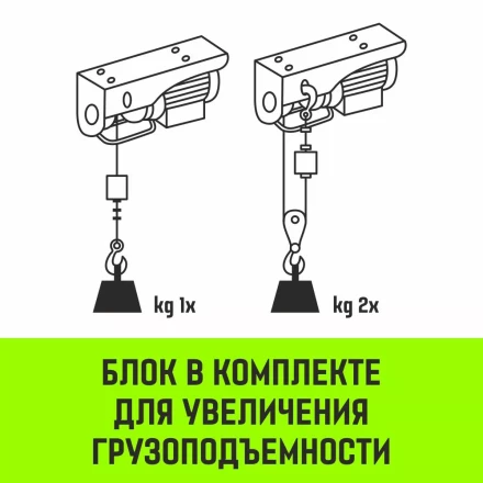 Мини таль электрическая стационарная HITCH РА1000 500/1000кг 12/6м 220В (SZ086106) купить в Нягани