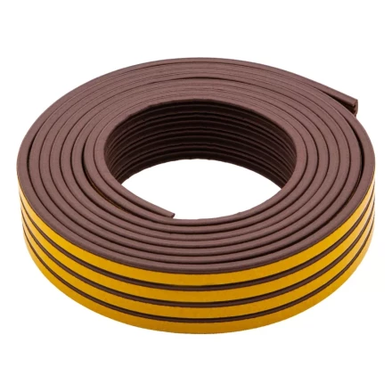 Уплотнитель резиновый, 12 м, профиль &quot;E&quot;, коричневый Сибртех 88912 купить в Нягани