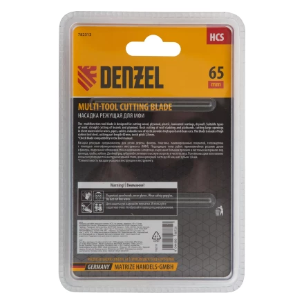 Насадка для МФИ режущая прямая, HCS, по дереву, ламинату 65 х 1.8 мм, крупный зуб Denzel 782313 купить в Нягани