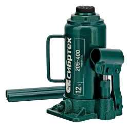 Домкрат гидравлический бутылочный Сибртех 50807, 12 т, 205-400 мм