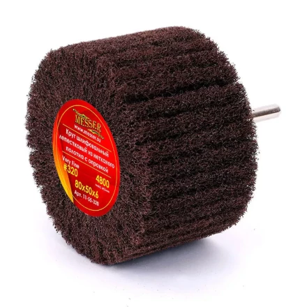 Круг MESSER шлифовальный лепестковый из нетканого полотна с оправкой (на шпильке) 80х50х6 Very Fine (#320) купить в Нягани