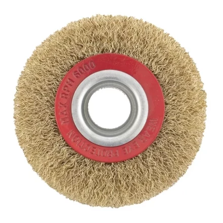 Щетка для точила 100 мм посадка 20 мм плоская латунированная витая проволока MTX 74658 купить в Нягани