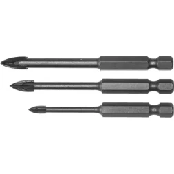 Набор ЗУБР "ПРОФЕССИОНАЛ": Сверла по кафелю, керамике, с четырьмя режущими лезвиями 4, 6, 8 мм, 3 шт 29845-H3_z01