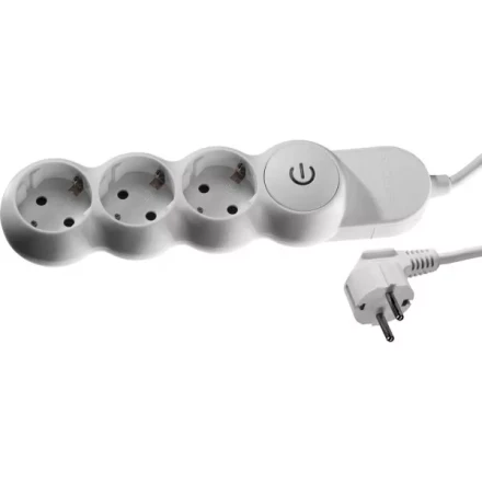 Удлинитель ЗУБР &quot;МАСТЕР&quot; электрический, ПВС сечение 1кв мм, выкл, заземл, защитная шторка, 3 гнезда, макс мощн 3500Вт, 3м 55039-3 купить в Нягани