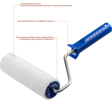 ЗУБР ВЕЛЮР, 8 х 180 мм, бюгель 8 мм, ворс 4 мм, 50% акрил, 50% шерсть, для лаков и эмалей, малярный валик, Профессионал (03514-18) купить в Нягани