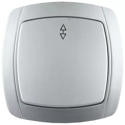 Выключатель СВЕТОЗАР &quot;АКЦЕНТ&quot; проходной одноклавишный в сборе, цвет серебристый металлик, 10А/~250В SV-54237-SM купить в Нягани