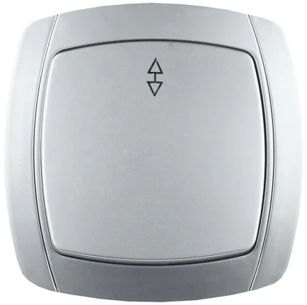 Выключатель СВЕТОЗАР &quot;АКЦЕНТ&quot; проходной одноклавишный в сборе, цвет серебристый металлик, 10А/~250В SV-54237-SM купить в Нягани