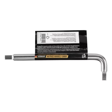 Вороток Г-образный, 150*40 мм, квадрат 1/4&quot;, CrV, матовый хром Denzel 14061 купить в Нягани